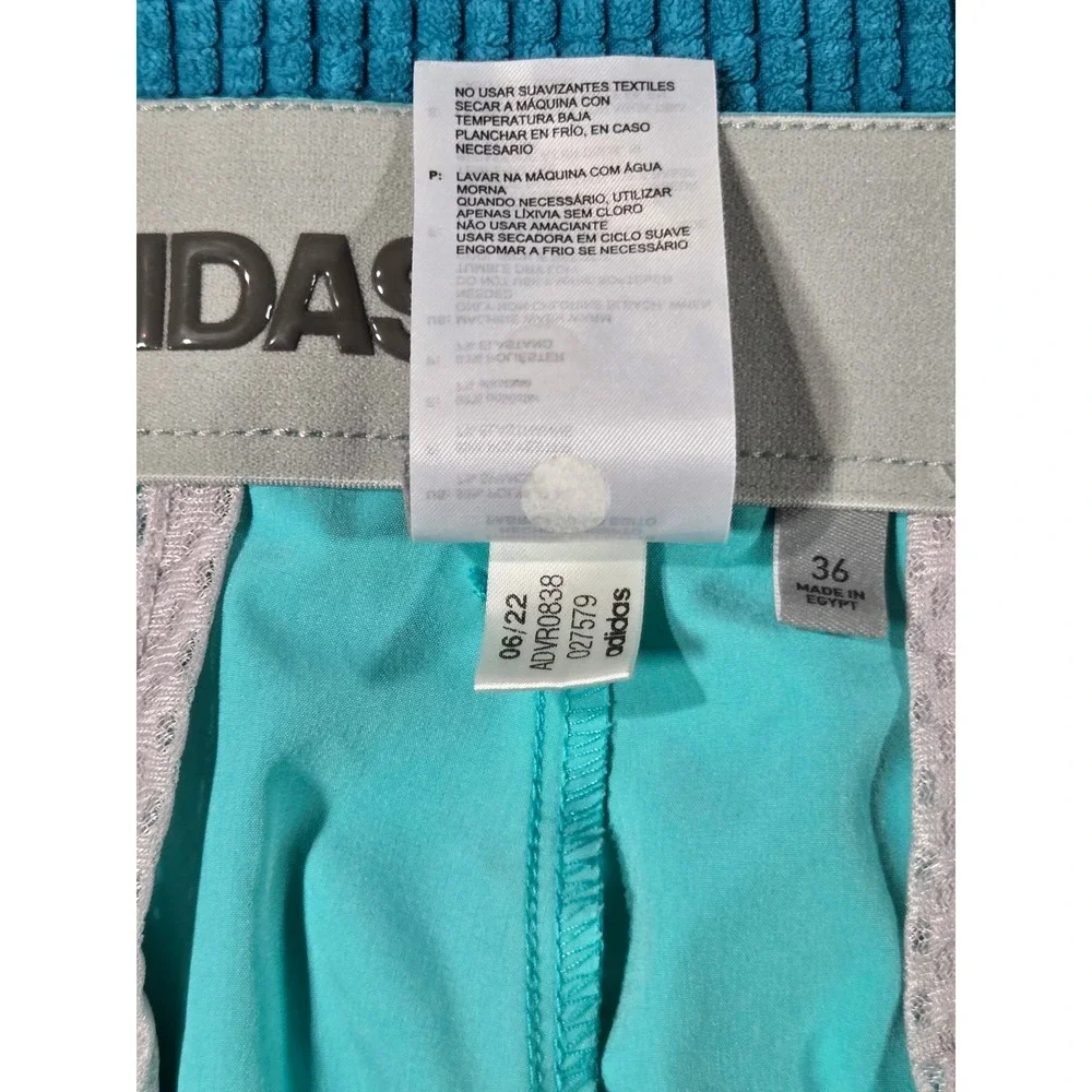 Adidas Golf Shorts Mens 36 Turquoise Blue Ultimate365 Stretch Flat Front